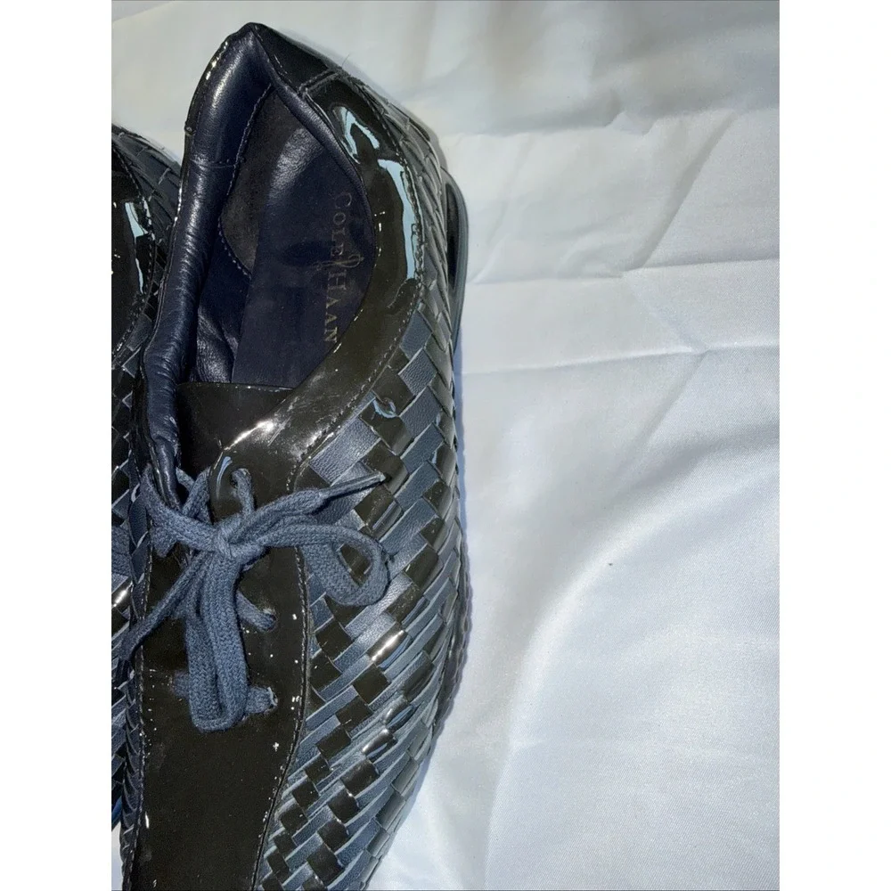 Cole Haan NikeAir Bria Women's 9.5 B Patent Leather Woven Oxford Lace Sneakers